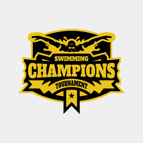 Champions Swimming Tournament logo template Thumbnail